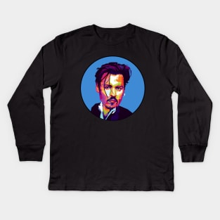 Jhonny deep pop art Kids Long Sleeve T-Shirt